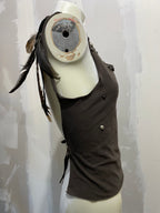 STUDDED OPEN BACK FEATHER TANK