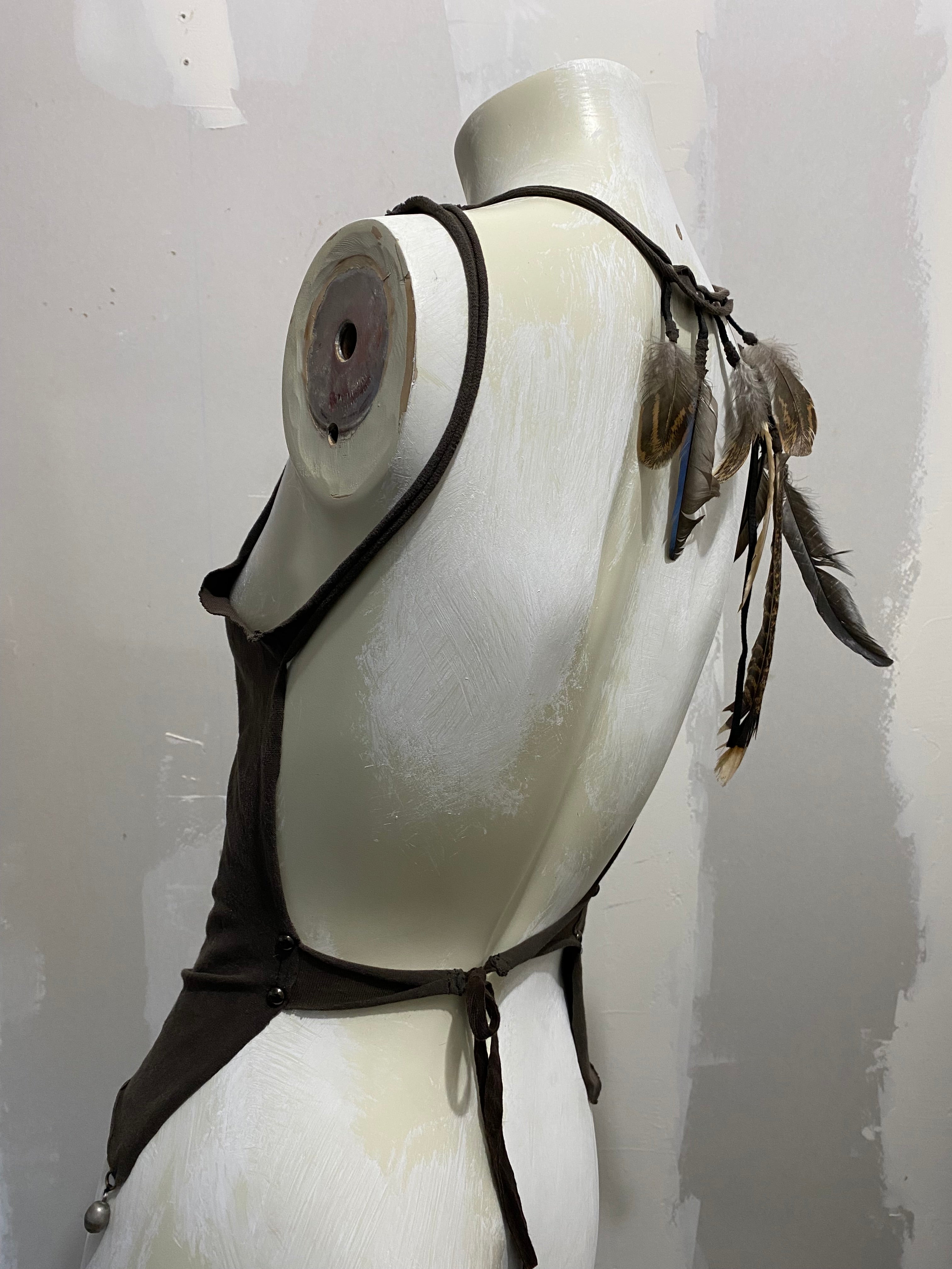 STUDDED OPEN BACK FEATHER TANK