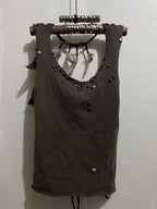 STUDDED OPEN BACK FEATHER TANK