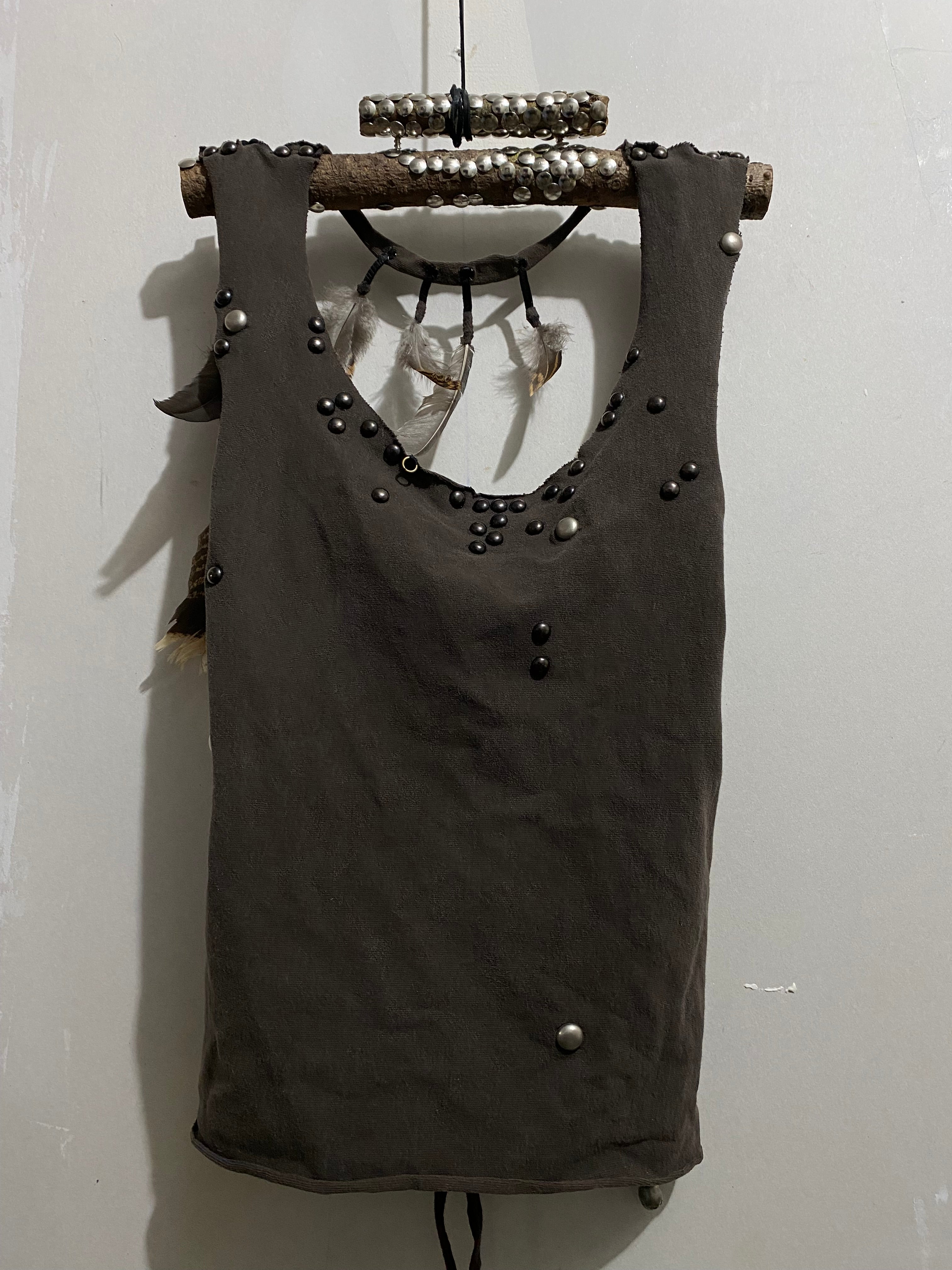 STUDDED OPEN BACK FEATHER TANK