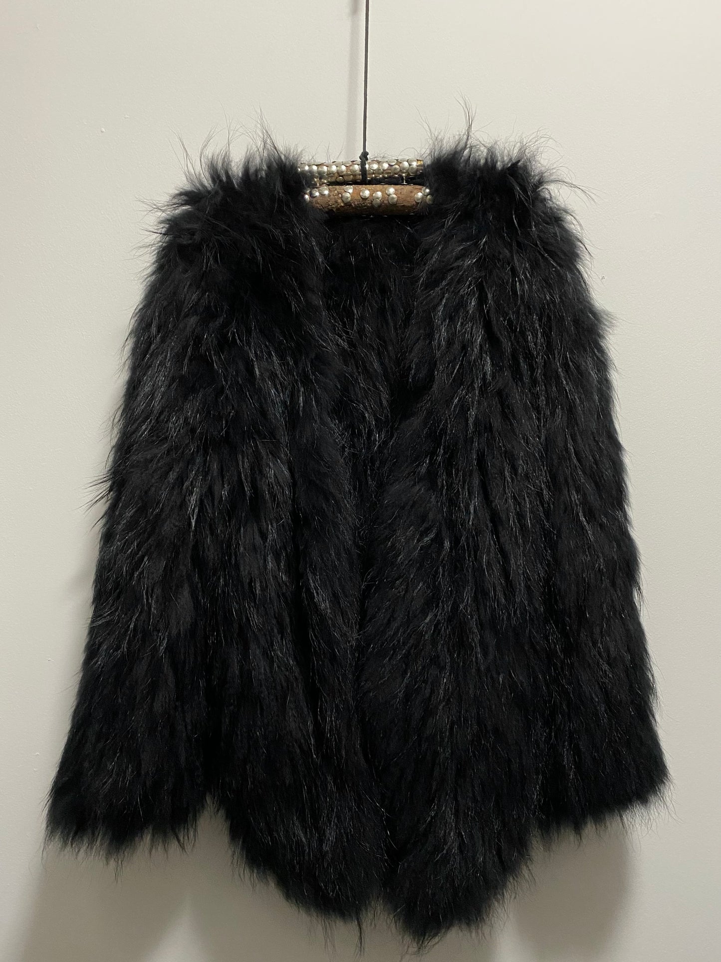 RACCOON FUR WOVEN COAT