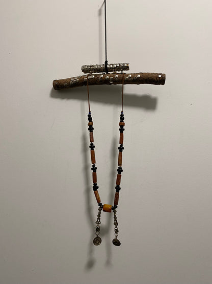 AMBER AND BRASS NECKLACE