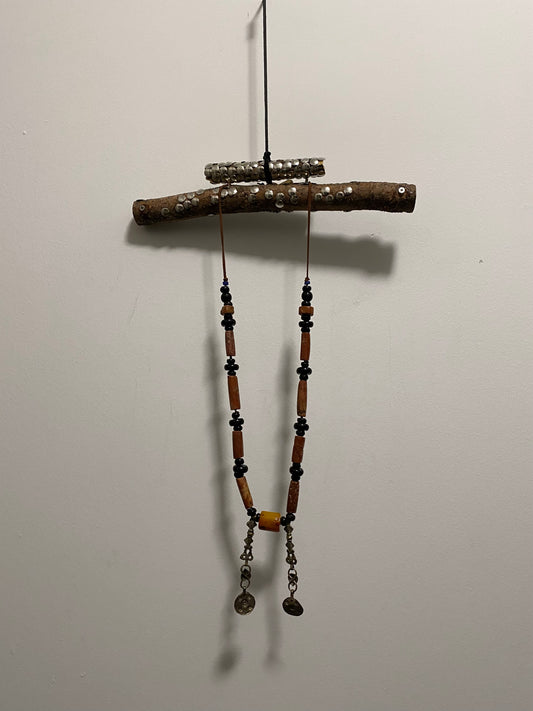 AMBER AND BRASS NECKLACE