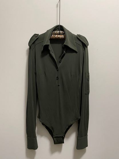 GUCCI BY TOM FORD BUTTON DOWN BODYSUIT