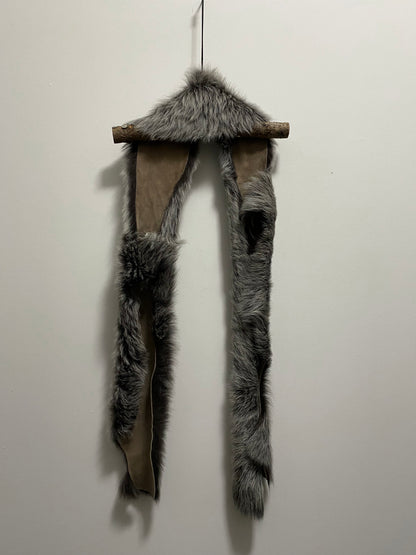 GREY SHEARLING SCARF