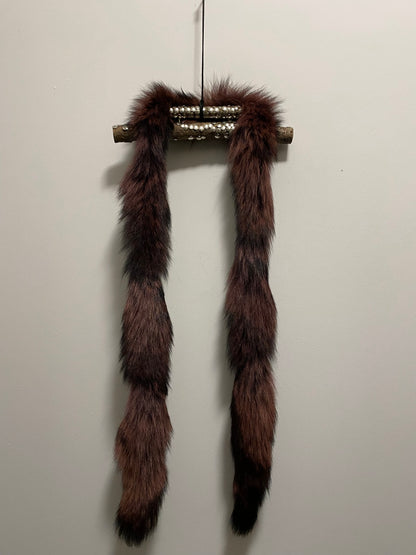 DYED COYOTE TAIL SCARF