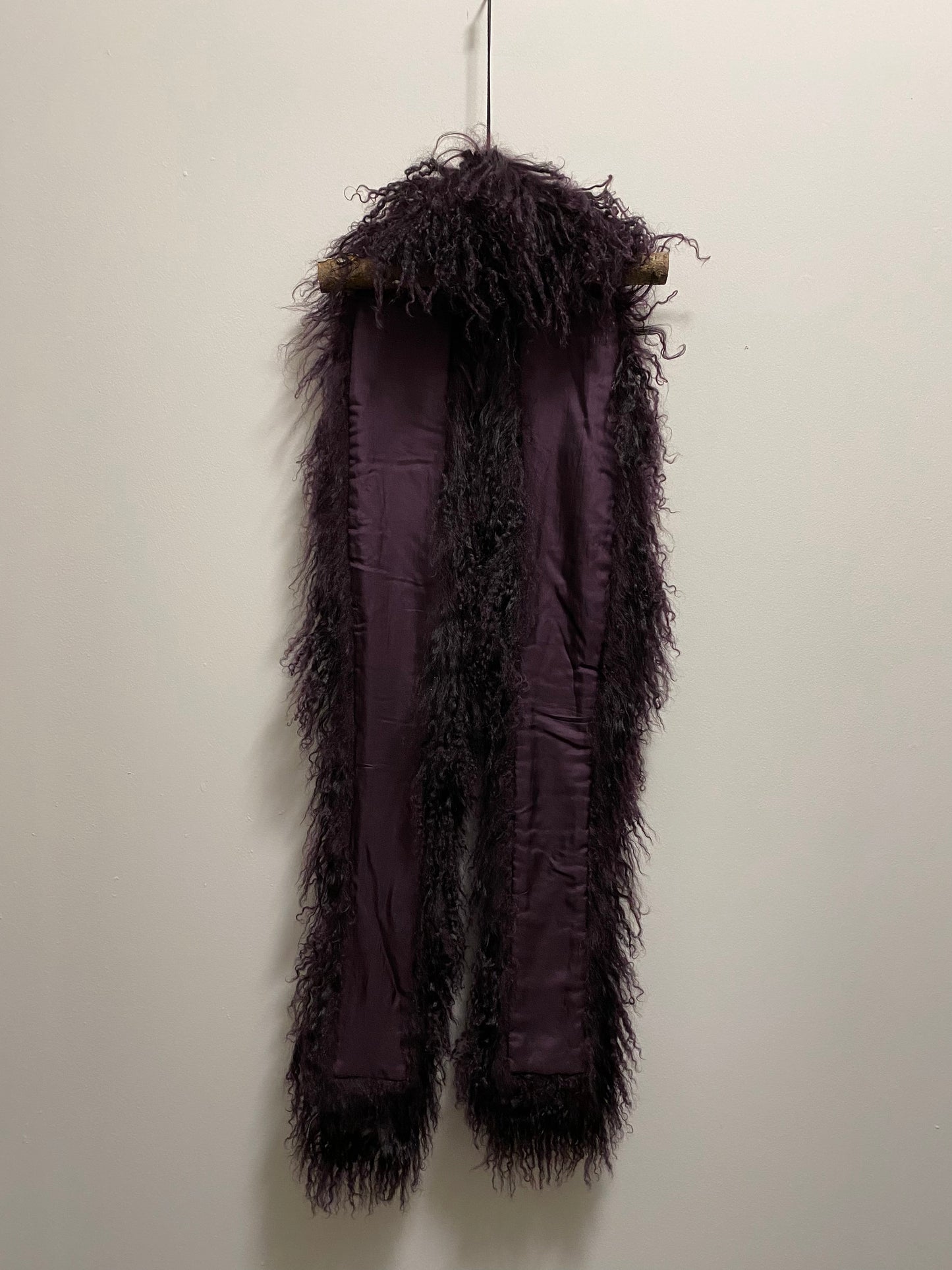 PRADA PURPLE MONGOLIAN LAMB FUR STOLE