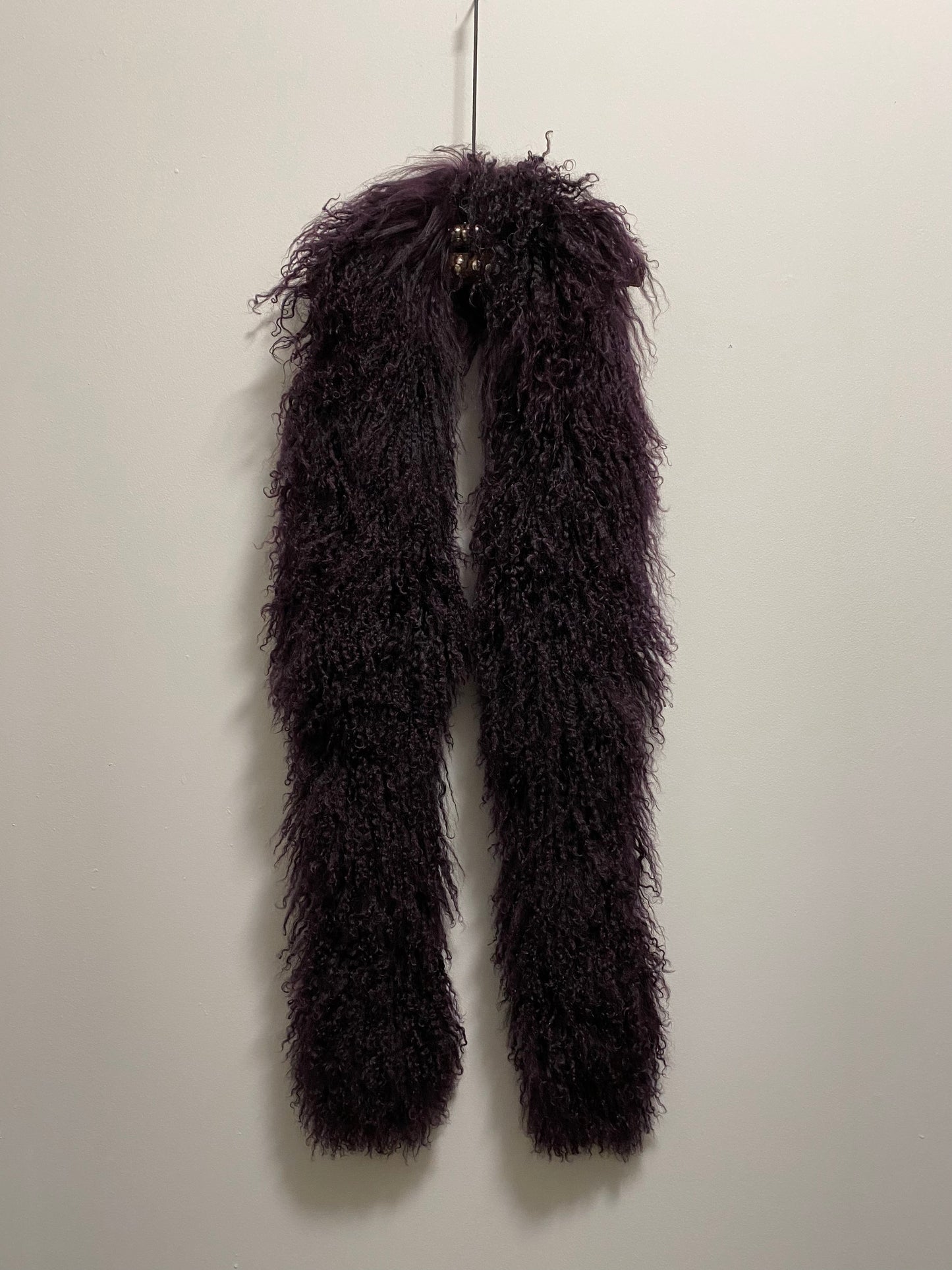 PRADA PURPLE MONGOLIAN LAMB FUR STOLE