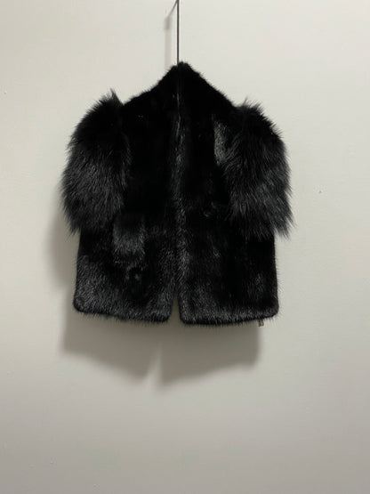 BLACK MINK AND FOX FUR SCARF