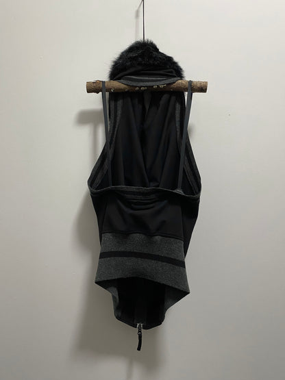 JEAN PAUL GAULTIER OPEN BACK DOUBLE ZIP VEST
