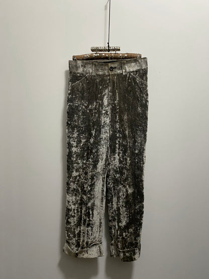 COMME DES GARÇONS DENIM SKIRT AND VELVET PANT SET