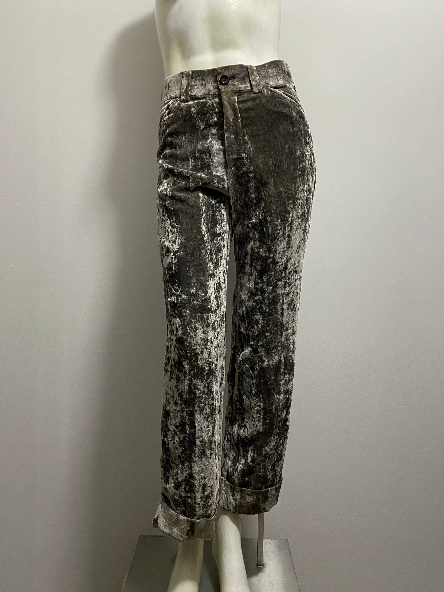 COMME DES GARÇONS DENIM SKIRT AND VELVET PANT SET