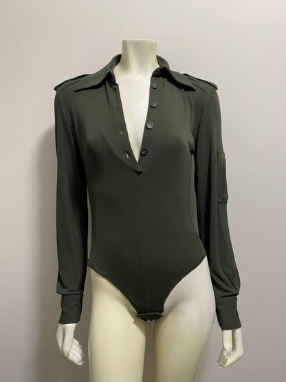 GUCCI BY TOM FORD BUTTON DOWN BODYSUIT