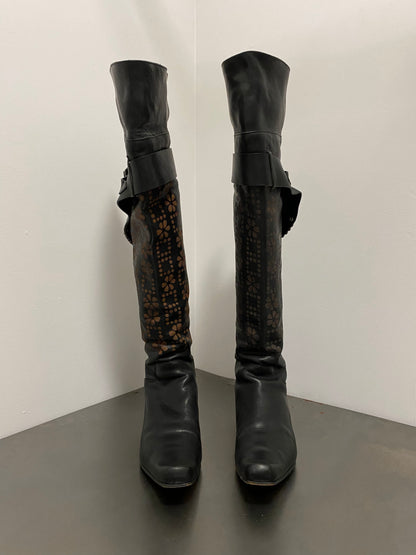 MARITHÉ + FRANÇOIS GIRBAUD BELTED LEATHER BOOTS