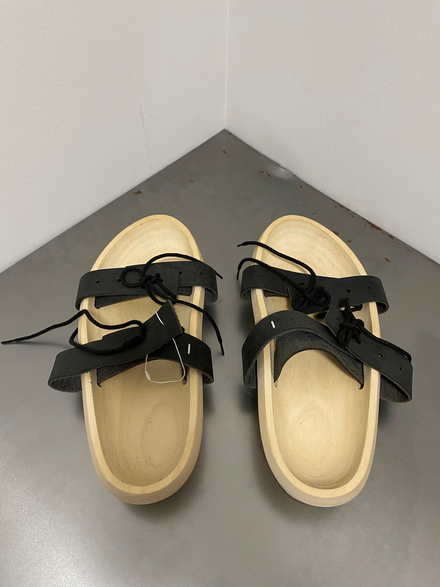 MAISON MARGIELA PLATFORM WOODEN SANDALS