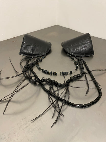 3 TIERED LIZARD SKIN SHOULDER PADS