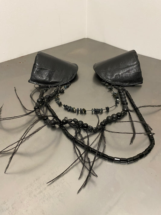 3 TIERED LIZARD SKIN SHOULDER PADS