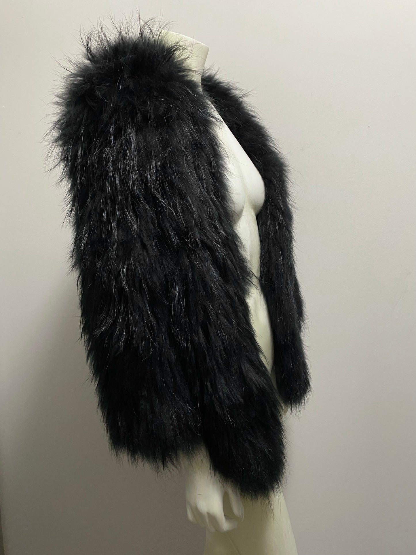RACCOON FUR WOVEN COAT