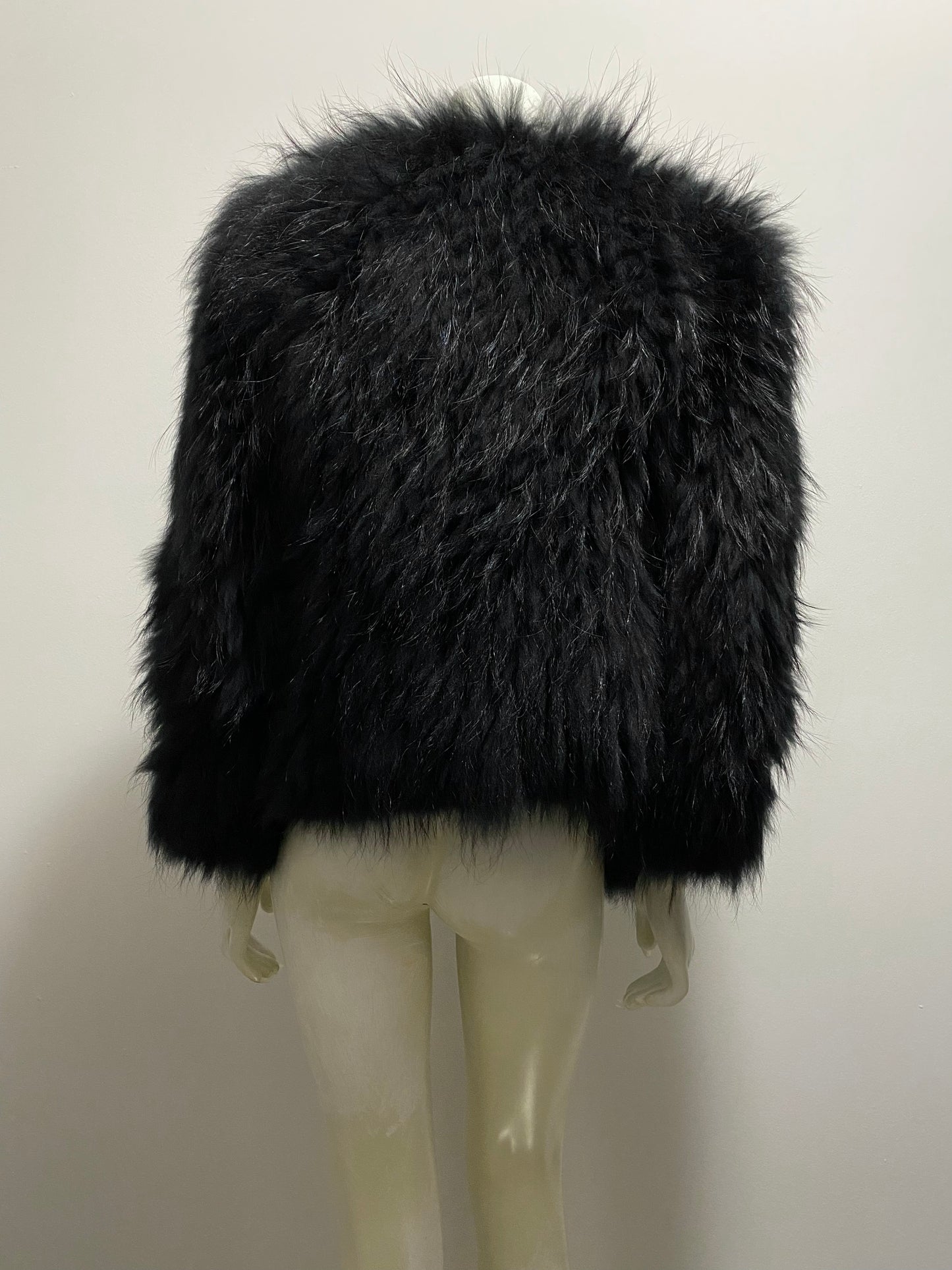 RACCOON FUR WOVEN COAT
