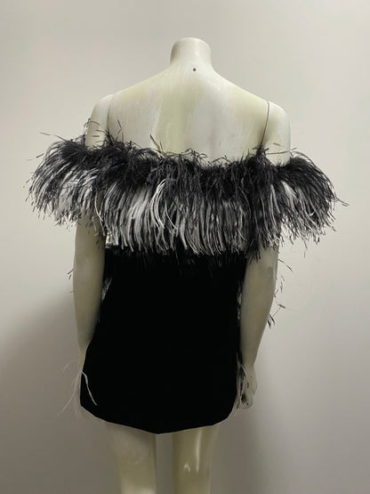 SAINT LAURENT OSTRICH DRESS