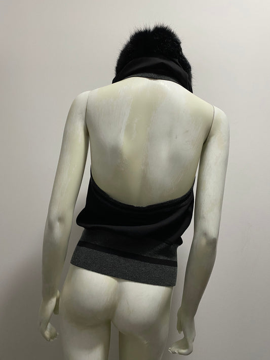 JEAN PAUL GAULTIER OPEN BACK DOUBLE ZIP VEST
