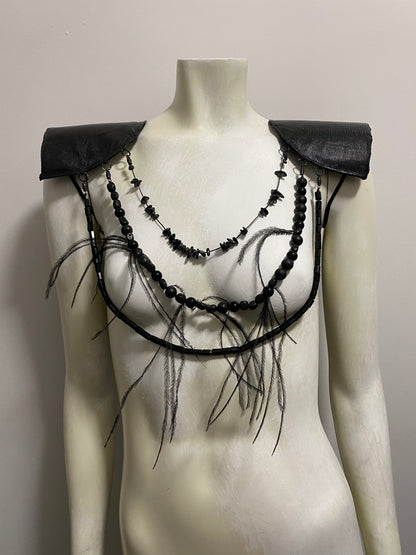 3 TIERED LIZARD SKIN SHOULDER PADS