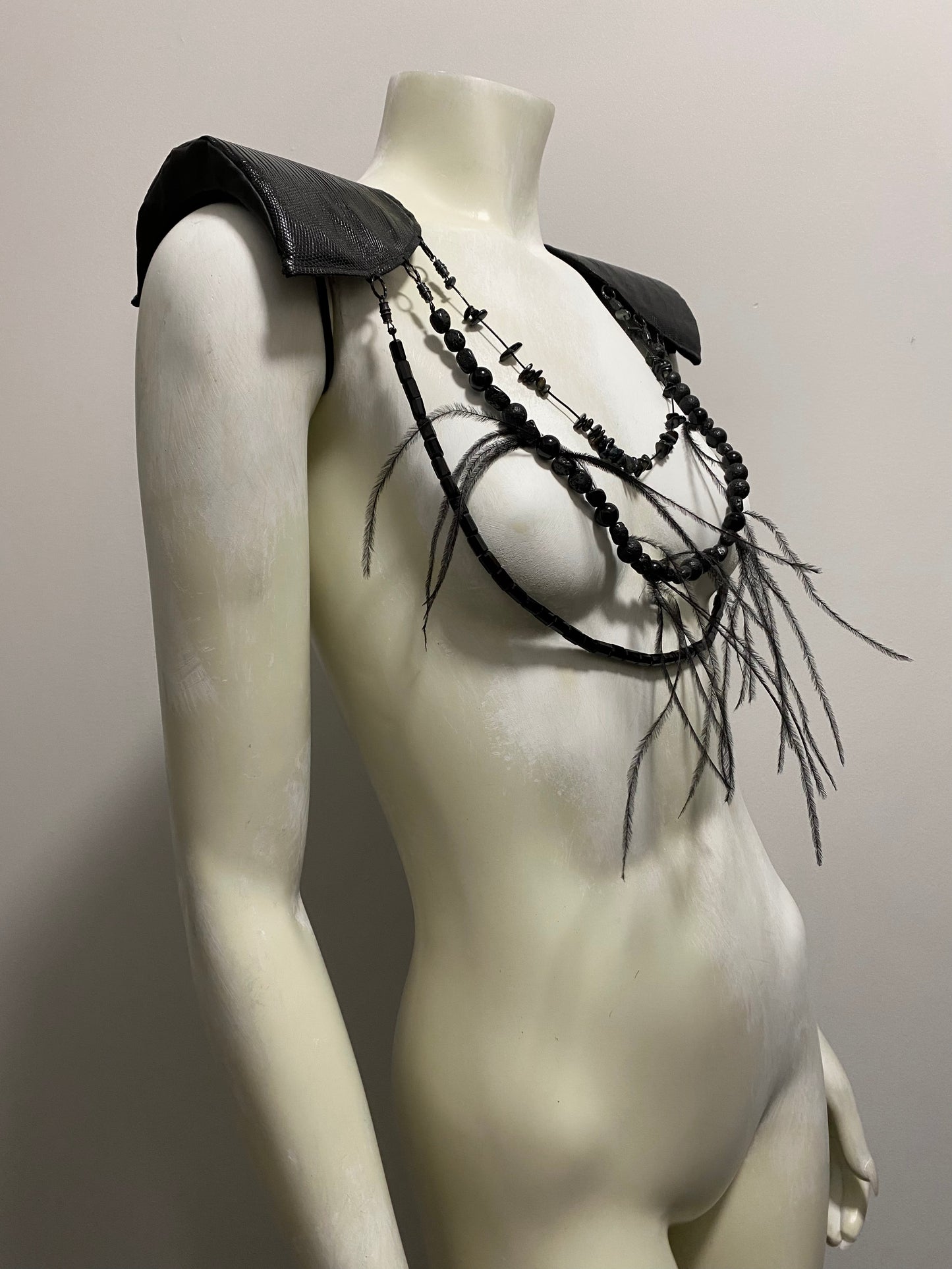 3 TIERED LIZARD SKIN SHOULDER PADS
