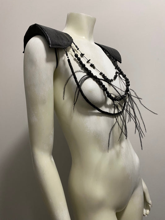 3 TIERED LIZARD SKIN SHOULDER PADS