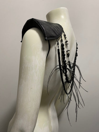 3 TIERED LIZARD SKIN SHOULDER PADS