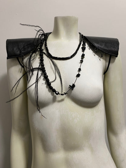 3 TIERED LIZARD SKIN SHOULDER PADS