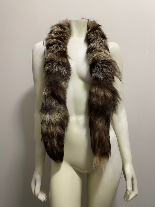 SILVER FOX TAIL SCARF