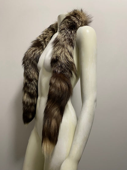 SILVER FOX TAIL SCARF