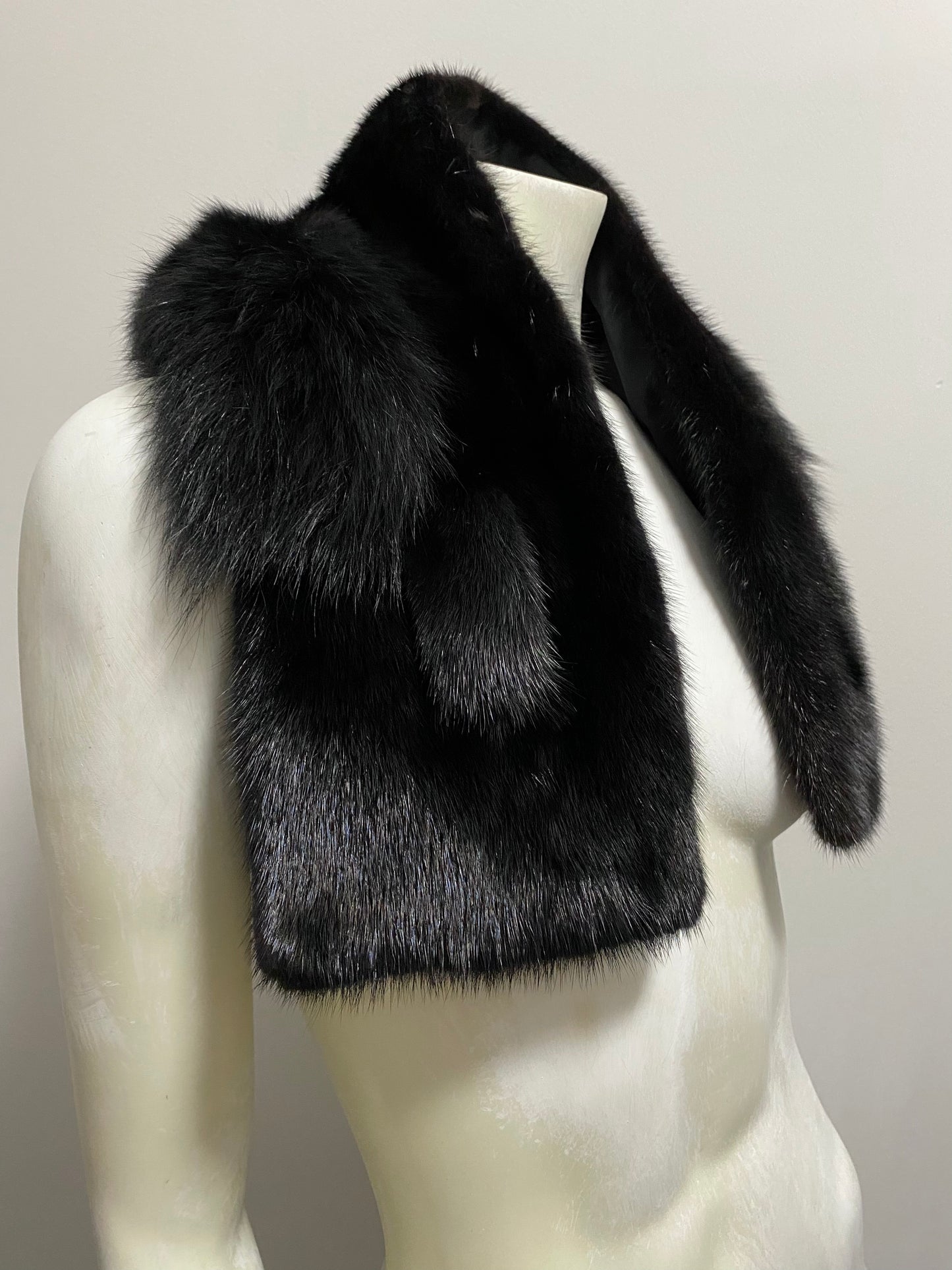 BLACK MINK AND FOX FUR SCARF