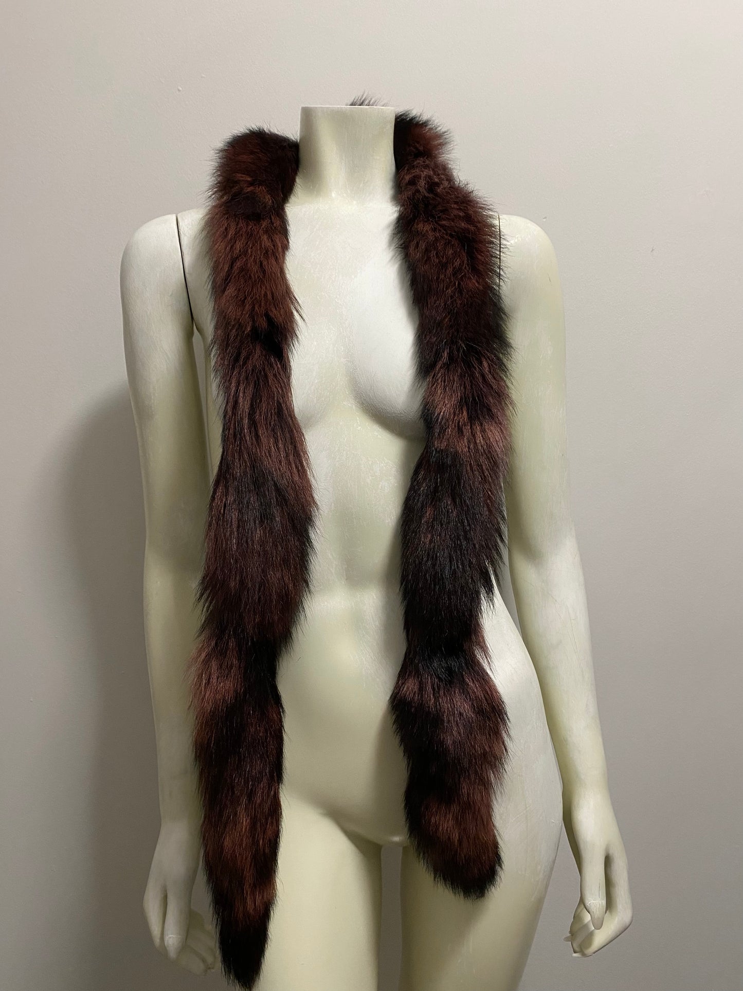 DYED COYOTE TAIL SCARF