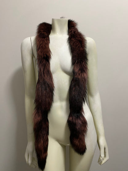 DYED COYOTE TAIL SCARF