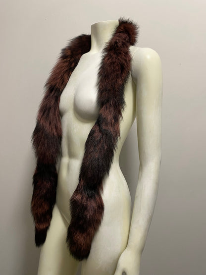 DYED COYOTE TAIL SCARF