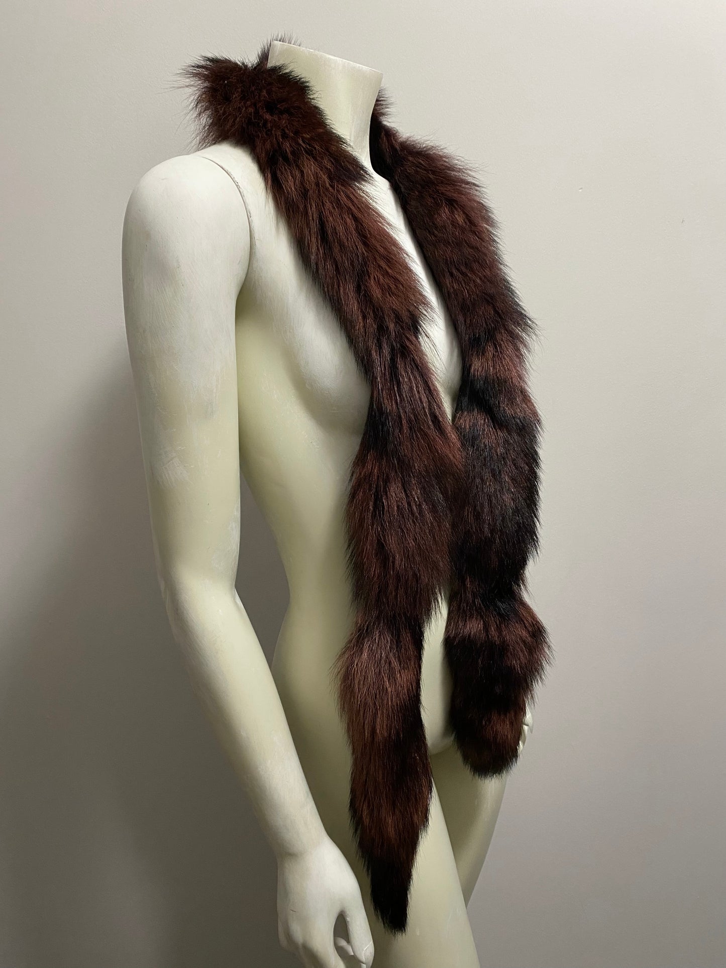DYED COYOTE TAIL SCARF