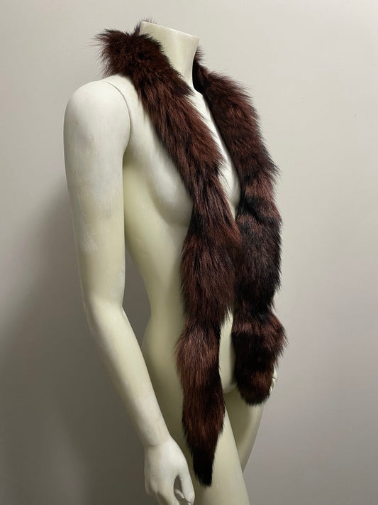 DYED COYOTE TAIL SCARF