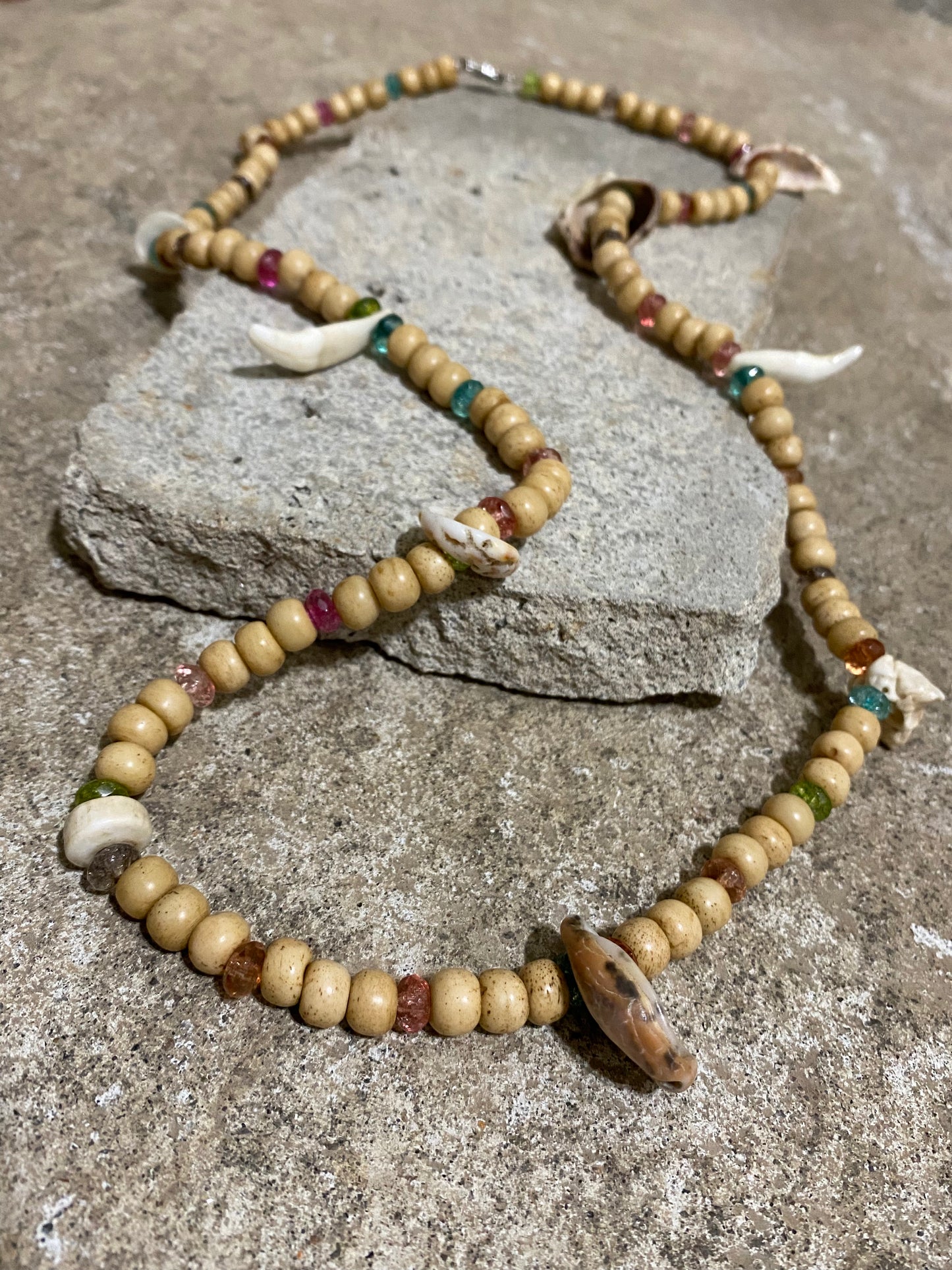 BONE AND TOURMALINE NECKLACE
