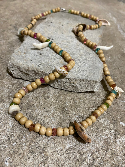 BONE AND TOURMALINE NECKLACE
