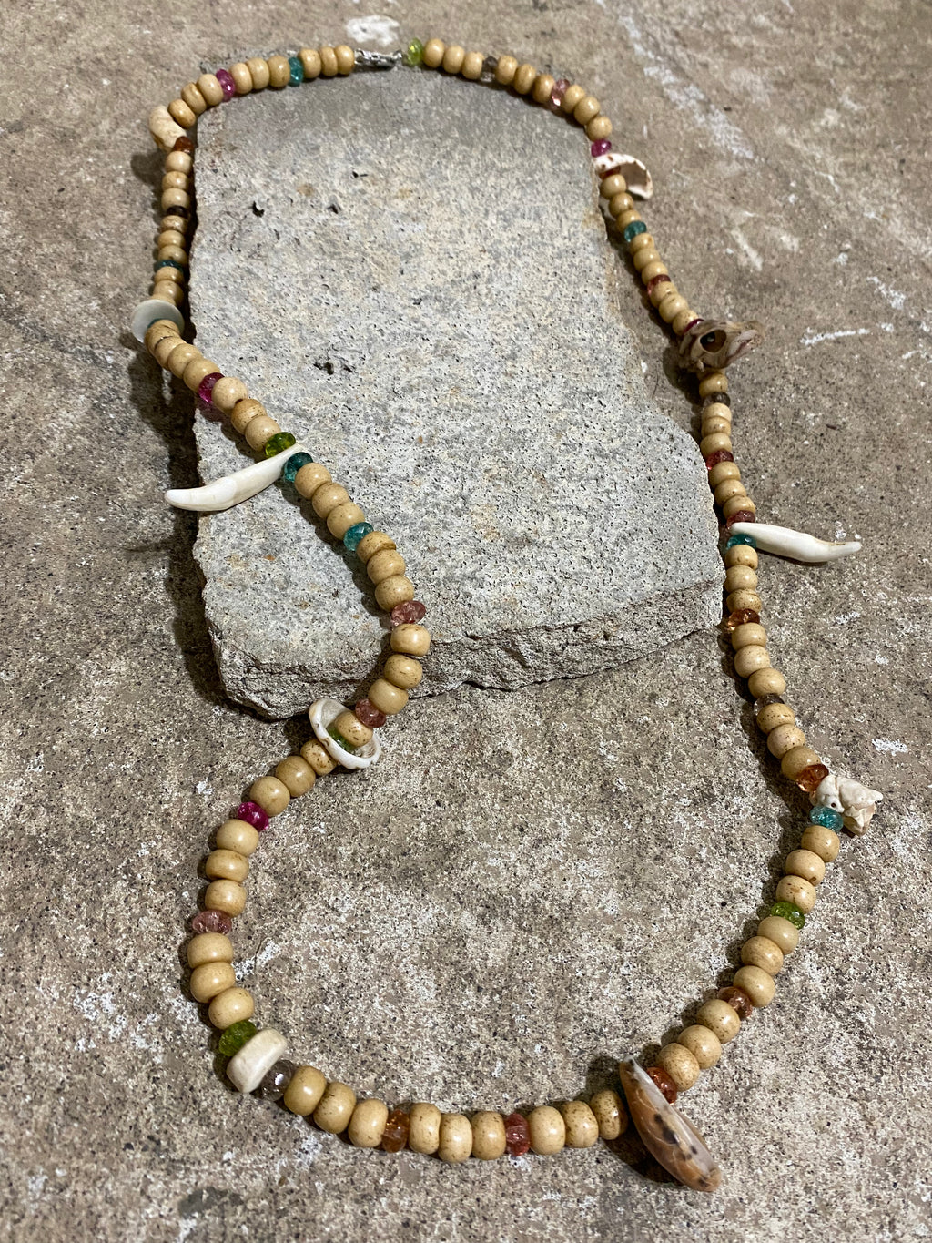 BONE AND TOURMALINE NECKLACE