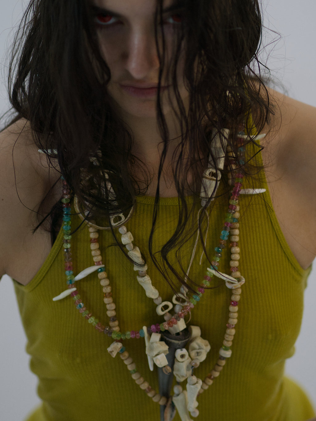 BONE AND TOURMALINE NECKLACE